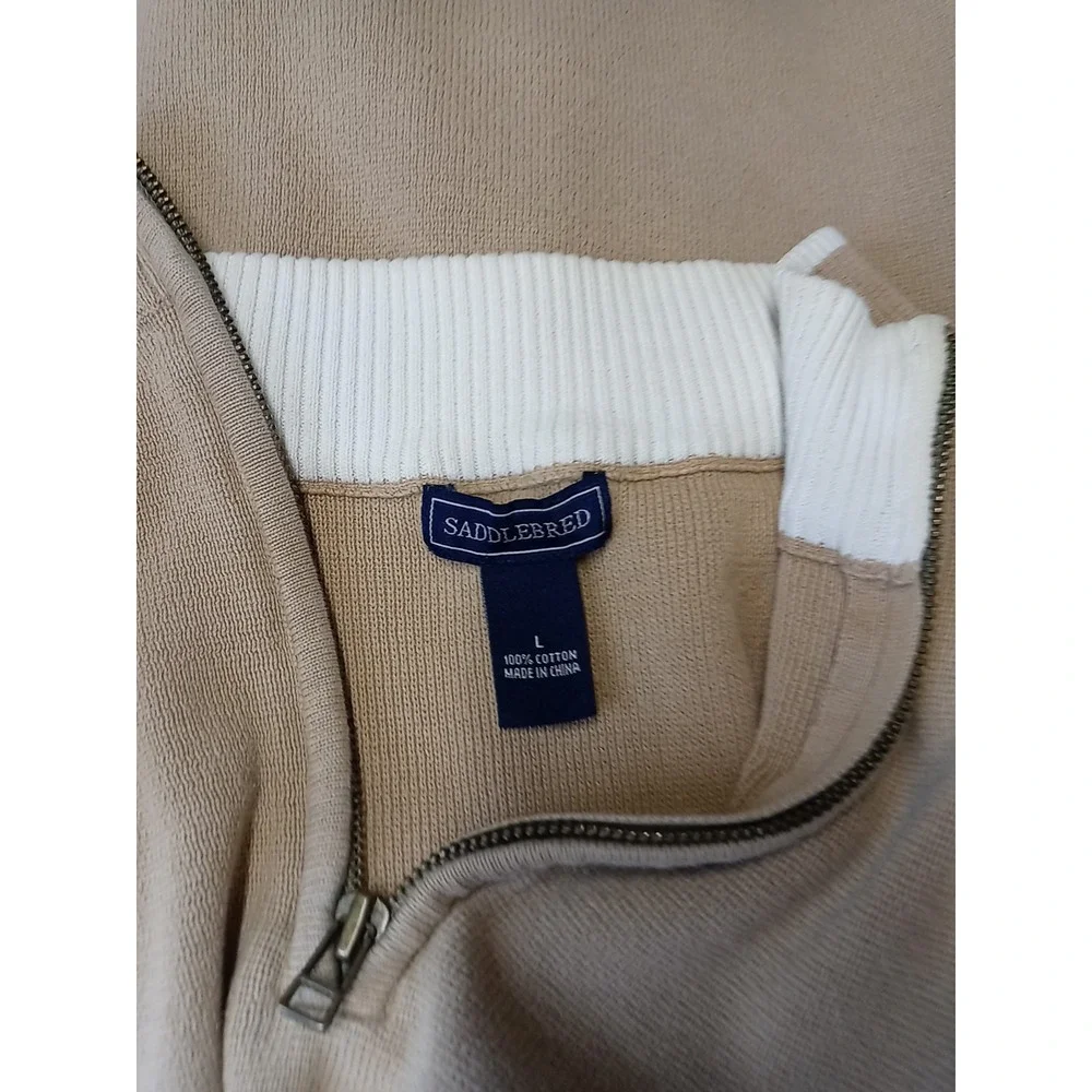 Vintage Saddlebred Pullover Jacket‎ Men's Size Large Mock Neck 1/4 Zip Sweater